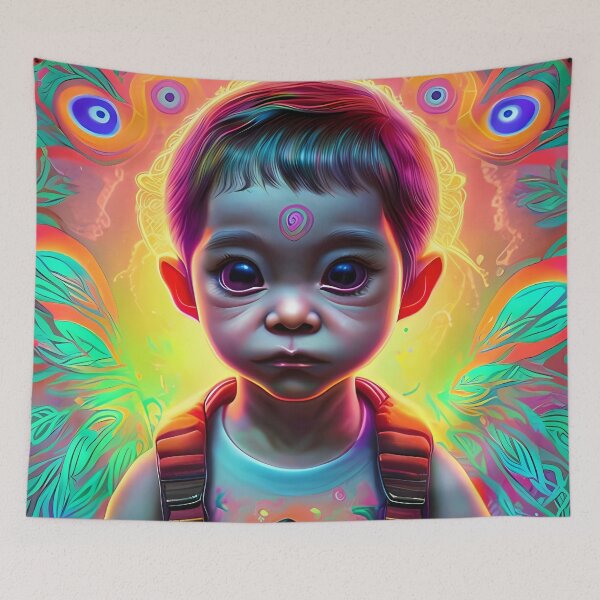 Item preview, meditation, ayahuasca, spiritual, psychedelic pattern, gift for kids  designed and sold by KreativeSouls.