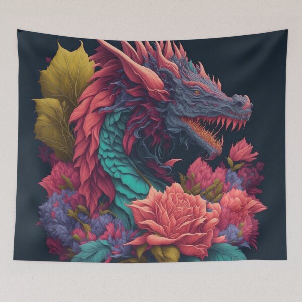 Item preview, Flowers Nature Dragon Fantasy Art designed and sold by druidwolfart.