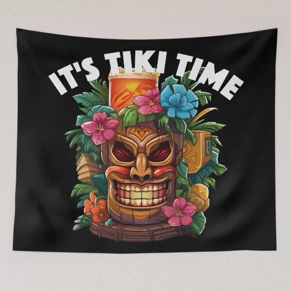 Item preview, It's Tiki Time Design, with White Lettering designed and sold by VelvetRoom.