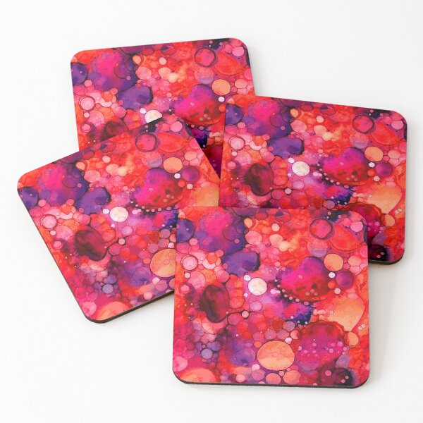 Item preview, Rich Red Scattered Bubbles Alcohol Ink Abstract Pattern designed and sold by DEC02.