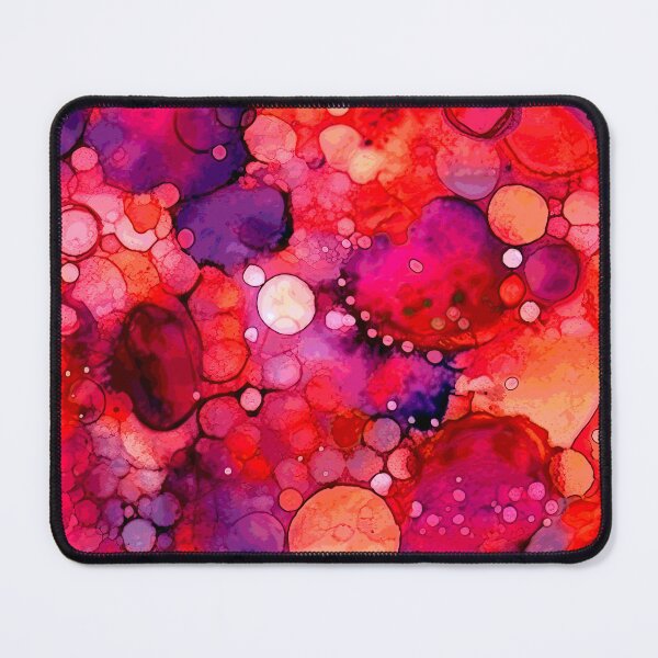 Item preview, Rich Red Scattered Bubbles Alcohol Ink Abstract Pattern designed and sold by DEC02.