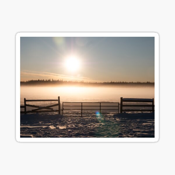 Winter farm gate Sticker