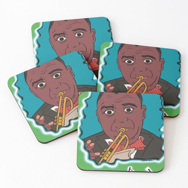 Item preview, Louis Armstrong in His Glory with Green Backdrop designed and sold by Aleksandra Fayerman.