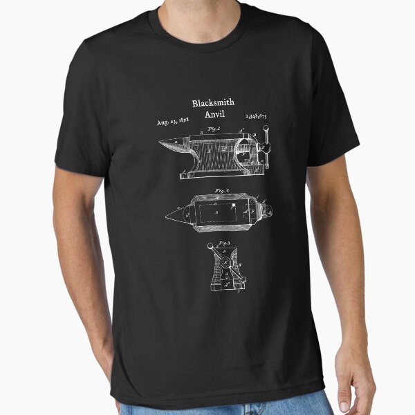 Item preview, Blacksmith Anvil Blueprint Shirt - Iron Blacksmithing Tee designed and sold by NakedShirts.