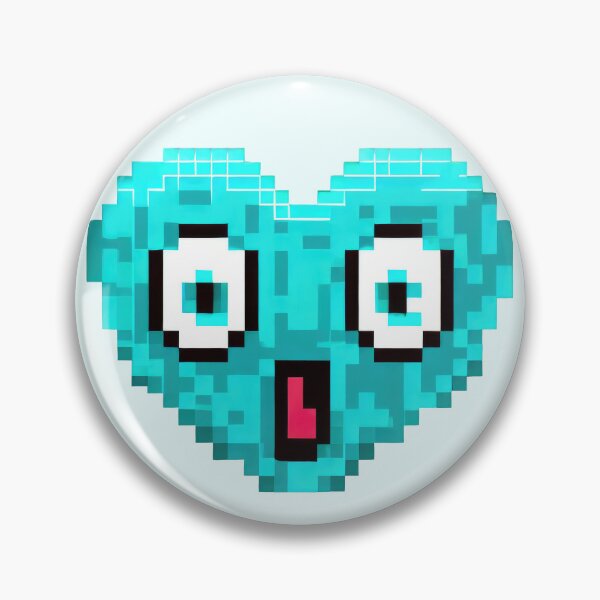 Item preview, Pixel Shocked Heart - Blue Hilarious designed and sold by pocketart2023.