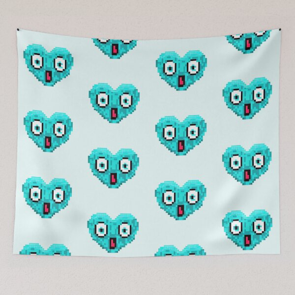 Item preview, Pixel Shocked Heart - Blue Hilarious designed and sold by pocketart2023.