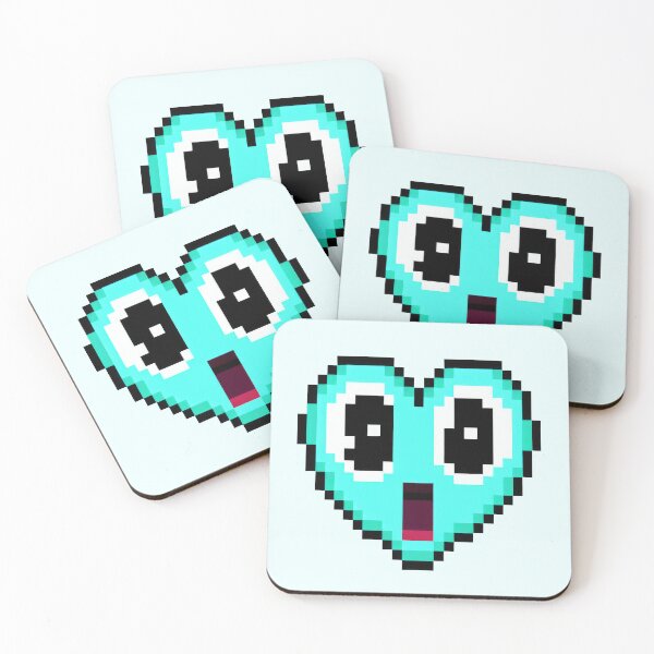 Item preview, Pixel Surprised Heart - Blue Wonder designed and sold by pocketart2023.