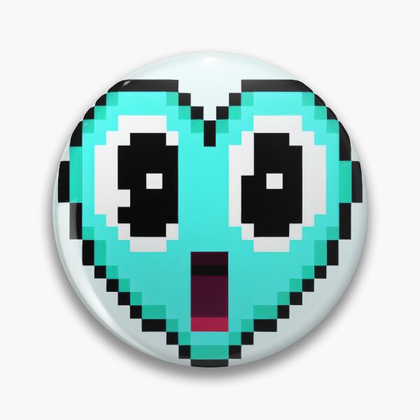 Item preview, Pixel Surprised Heart - Blue Wonder designed and sold by pocketart2023.
