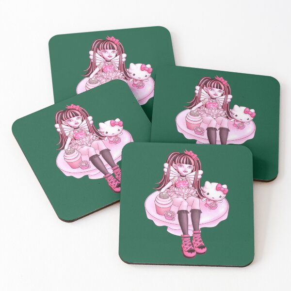 Item preview, Kawaii pastel goth vampire kitten tea time designed and sold by WeddingFavors11.