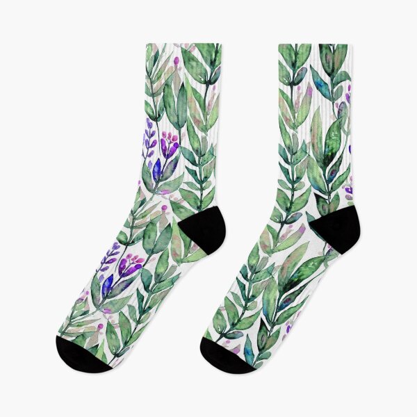 Item preview, Purple Floral design with foliage in watercolour designed and sold by WallabyJelly.
