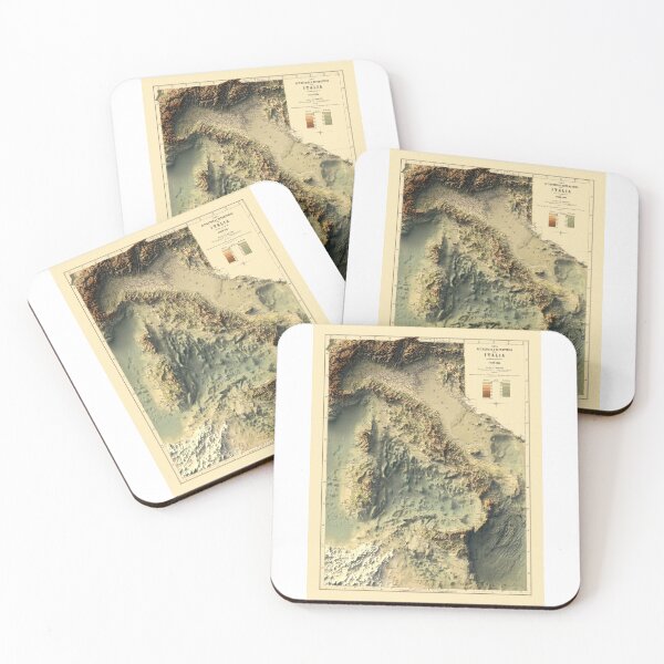 Item preview, 1888 Italy Topobathy 3D Map digitally rendered  designed and sold by ThinkAboutMaps.