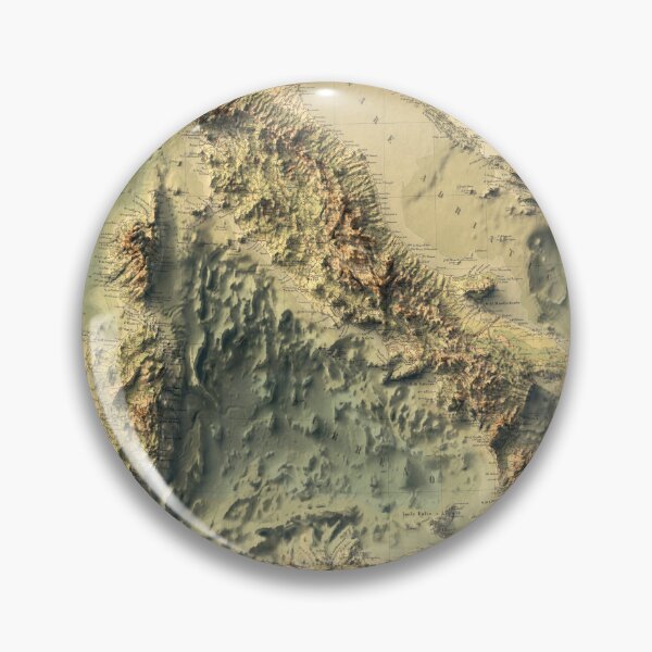 Item preview, 1888 Italy Topobathy 3D Map digitally rendered  designed and sold by ThinkAboutMaps.