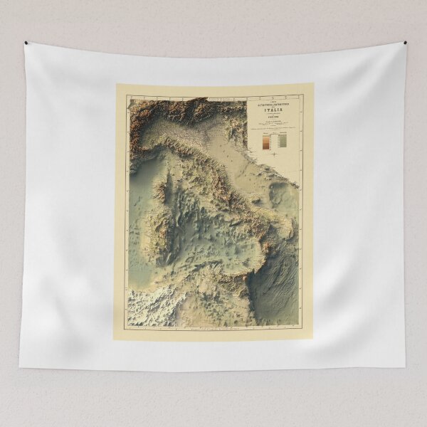 Item preview, 1888 Italy Topobathy 3D Map digitally rendered  designed and sold by ThinkAboutMaps.