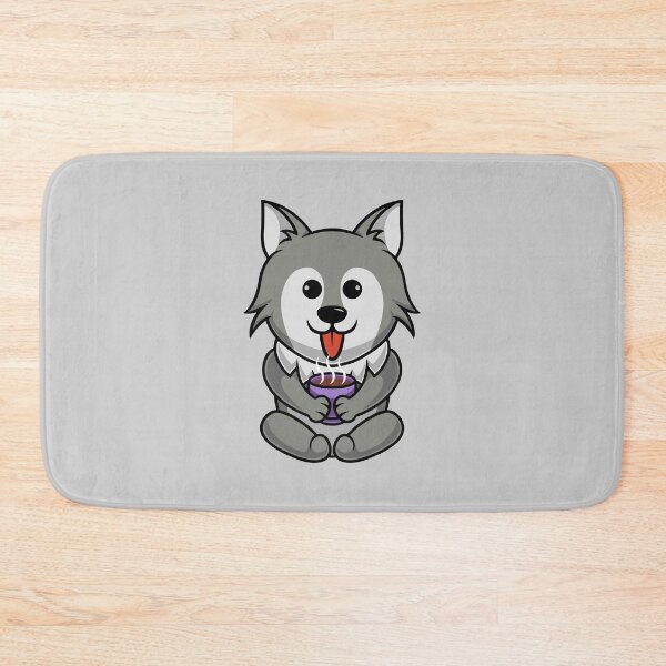 Item preview, Cute wolf drinking hot coffee cartoon illustration designed and sold by cubbone.