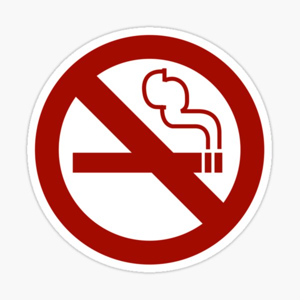 Sticker mit Aschenbecher für rauchfreien Tabak, glimmender Dunst, Rauch,  rauchige Räucherkammer, Zigarette, Zigarre, ungeraucht von MarKa-aRt