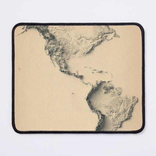 Item preview, North and Sout America Shaded Relief 3D Map digitally-rendered designed and sold by ThinkAboutMaps.