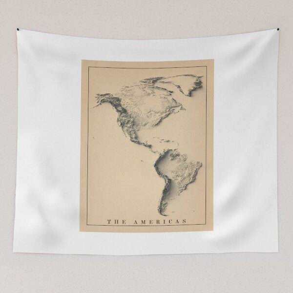 Item preview, North and Sout America Shaded Relief 3D Map digitally-rendered designed and sold by ThinkAboutMaps.
