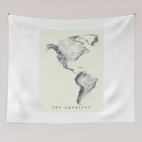 Item preview, The Americas Shaded Relief 3D Map digitally-rendered designed and sold by ThinkAboutMaps.