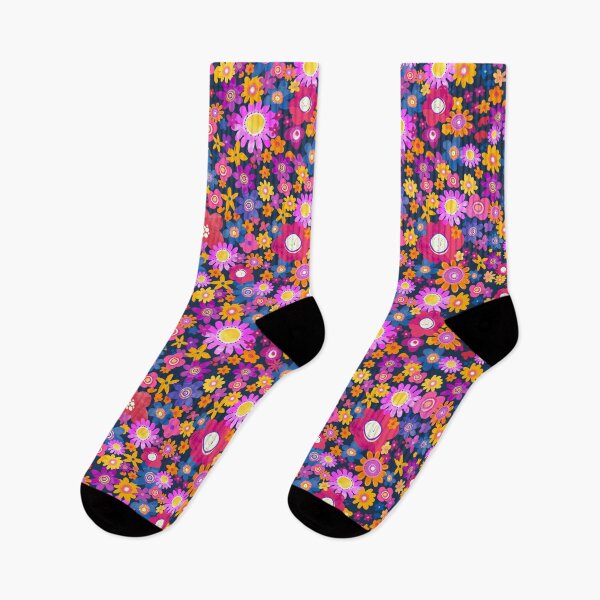 Item preview, cute bright color floral all over print, fashion colors, fun summery, springy, womens graphic flower print designed and sold by SleeplessLady.