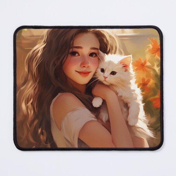Item preview, Beautiful girl with kitty  designed and sold by Alice3782.
