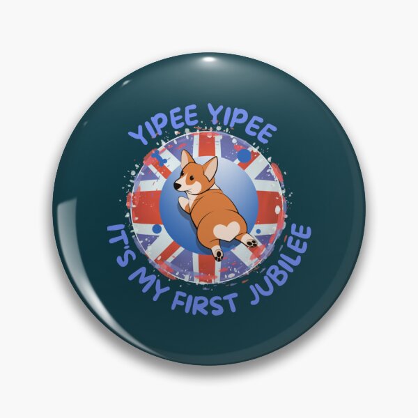 Item preview, Queens Platinum Jubilee Cute Corgi Yipee It's my First Jubilee Gift Kids  designed and sold by AudrinBingham.
