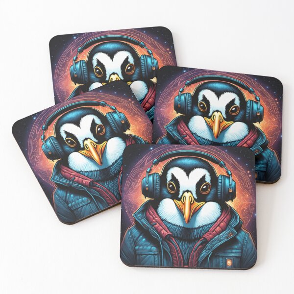 Item preview, Cartoon Penguin Wearing Headphones designed and sold by Zestpond.