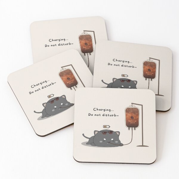Item preview, Charging Do Not Disturb - Caffeine Addicted Neko Kurosan  designed and sold by sasyaarts.