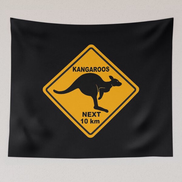 Item preview, Kangaroos Next 10 km Sign 	 	 designed and sold by shpoqebo85.