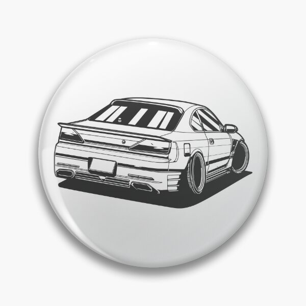 Item preview, MONOCHROME LINE ART NISSAN SILVIA S15 BACK VIEW designed and sold by TrilogyMerch.
