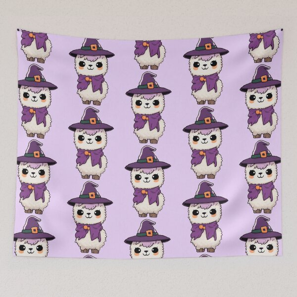 Item preview, Halloween Llama wearing a Witch Hat designed and sold by llamahuaska.