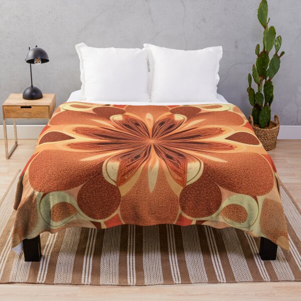 Item preview, Orange gold floral abstract designed and sold by Roxburylane.