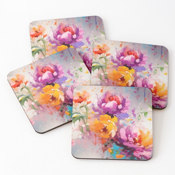 Item preview, Colorful Peonies Pallette Knife Technique designed and sold by junkydotcom.