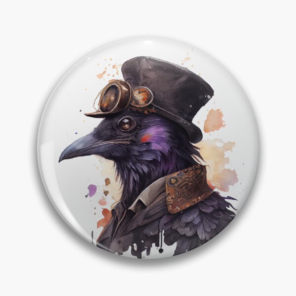 Item preview, Steampunk Dark Purple Raven Portrait designed and sold by Sturdust.
