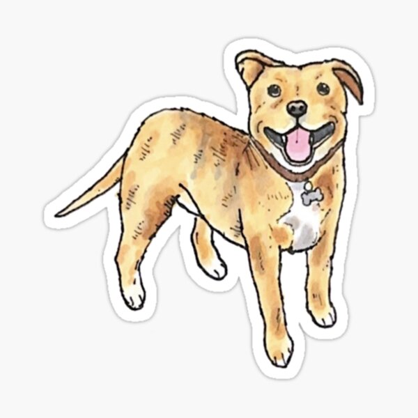 Item preview, Cute Tan Pit Bull Terrier designed and sold by rita-andi.