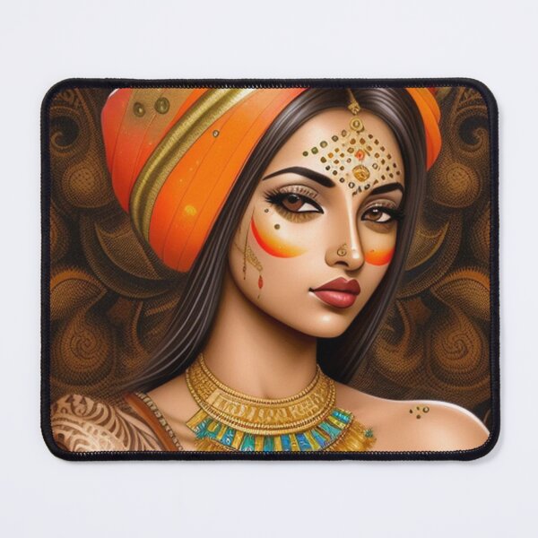 Item preview, Desi lady in orange and gold  designed and sold by Roxburylane.