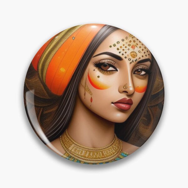 Item preview, Desi lady in orange and gold  designed and sold by Roxburylane.