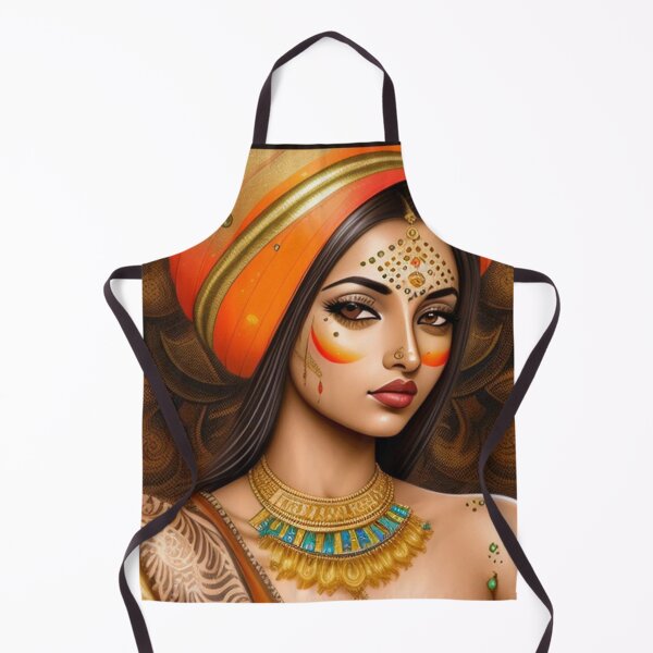 Item preview, Desi lady in orange and gold designed and sold by Roxburylane.