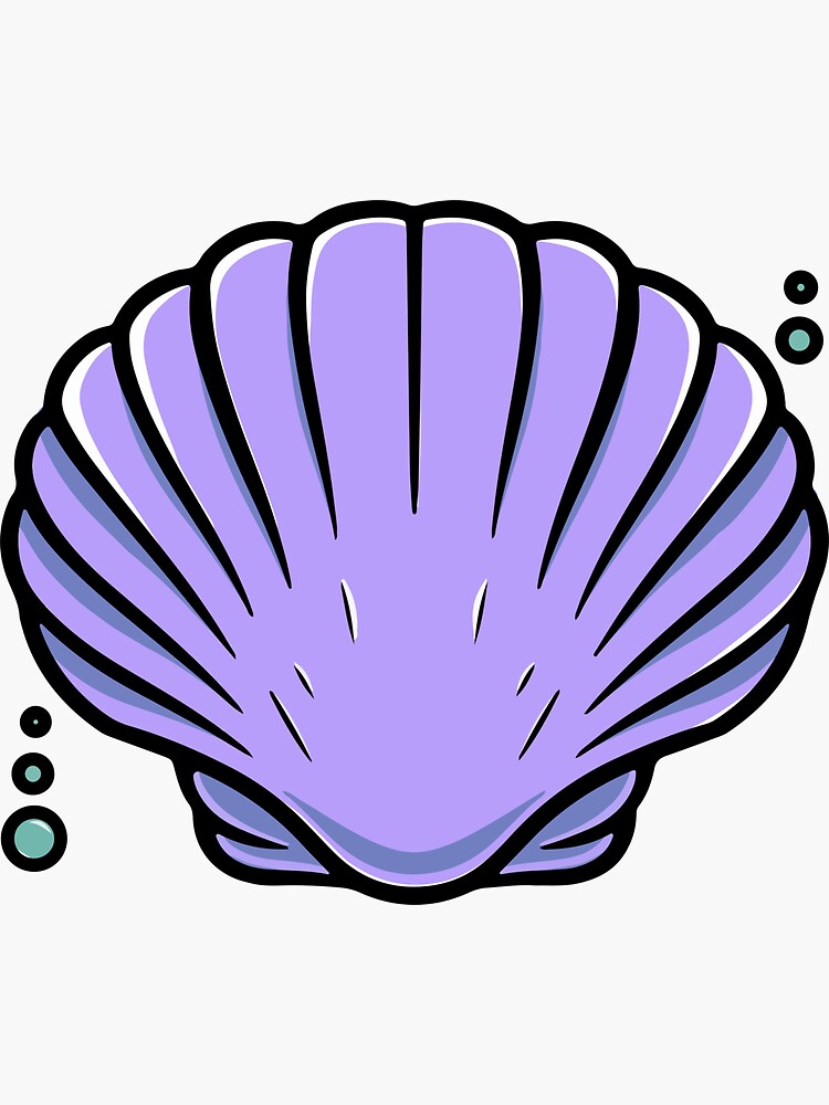 Simple clam shell icon cartoon illustration Sticker for Sale by