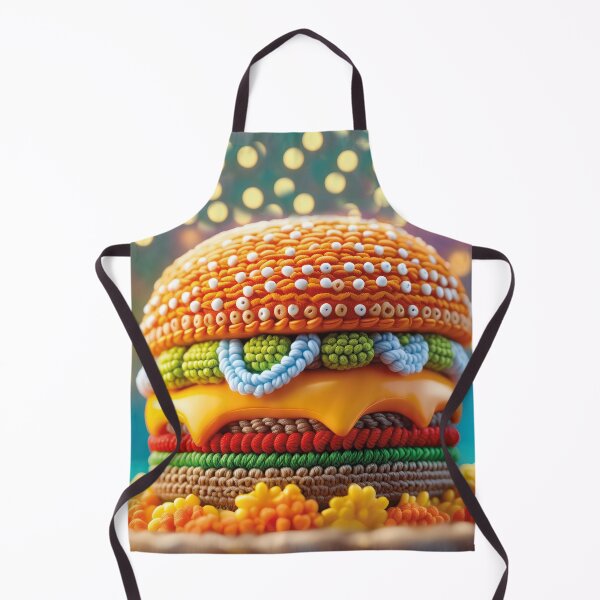 Item preview, crocheted burger, delicious food designed and sold by Mauswohn.