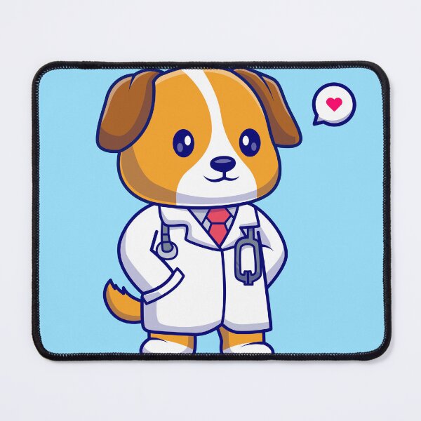 Item preview, Pawsitively Adorable: Cute Dog Doctor with Stethoscope - Cartoon Illustration designed and sold by hjian8219.