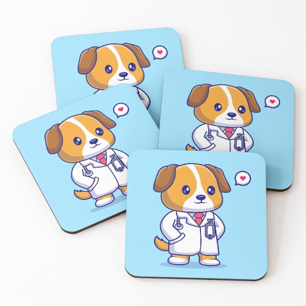 Item preview, Pawsitively Adorable: Cute Dog Doctor with Stethoscope - Cartoon Illustration designed and sold by hjian8219.