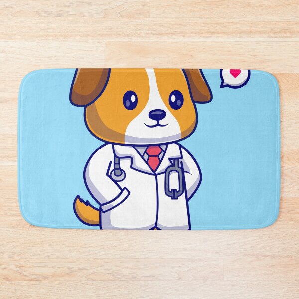 Item preview, Pawsitively Adorable: Cute Dog Doctor with Stethoscope - Cartoon Illustration designed and sold by hjian8219.