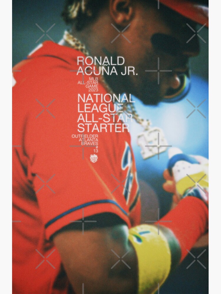 Atlanta Braves Lithograph print of Ronald Acuna Jr. Jersey 2023