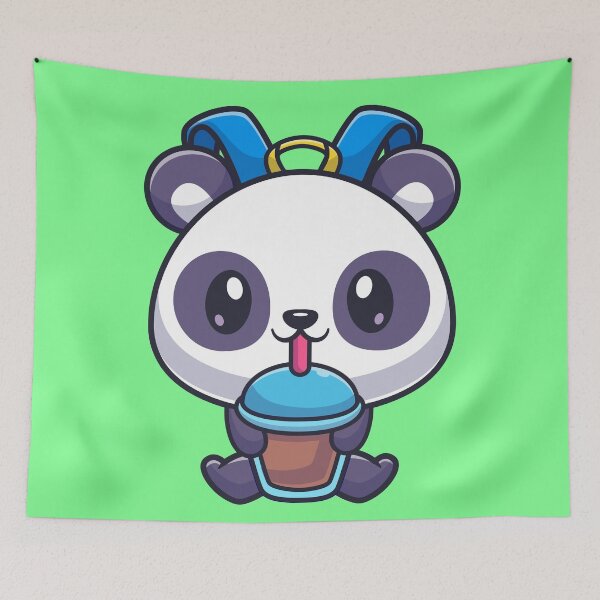 Item preview, Boba-Loving Panda: Cute Panda with a Boba Milk Tea Bag - Adorable Cartoon  designed and sold by hjian8219.