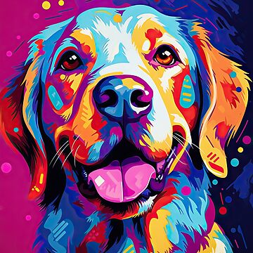 Colorful dog fashion artwork