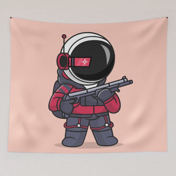 Item preview, Astronaut Warrior: Cute Astronaut Military Holding - Cartoon Illustration designed and sold by hjian8219.