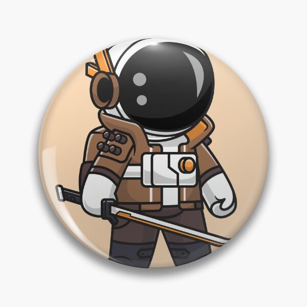 Item preview, Cosmic Swordmaster: Cute Astronaut Warrior Holding Sword - Cartoon Illustration designed and sold by hjian8219.