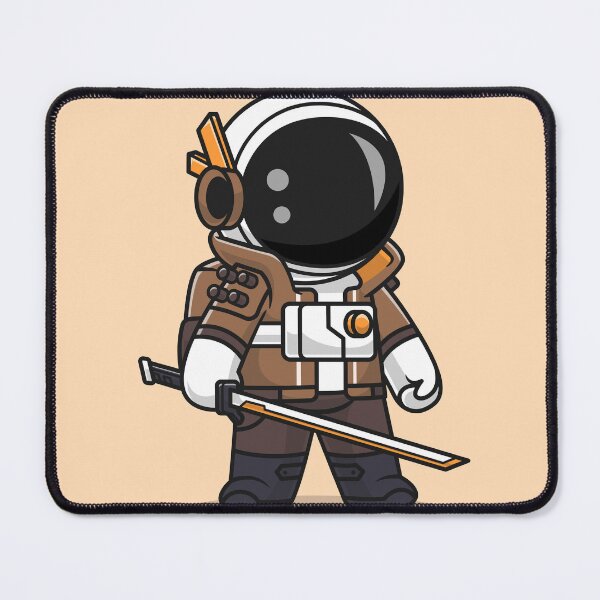 Item preview, Cosmic Swordmaster: Cute Astronaut Warrior Holding Sword - Cartoon Illustration designed and sold by hjian8219.