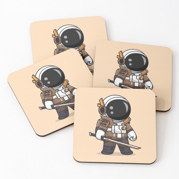 Item preview, Cosmic Swordmaster: Cute Astronaut Warrior Holding Sword - Cartoon Illustration designed and sold by hjian8219.