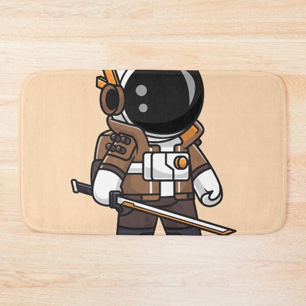 Item preview, Cosmic Swordmaster: Cute Astronaut Warrior Holding Sword - Cartoon Illustration designed and sold by hjian8219.